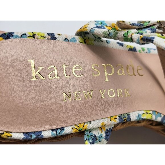 Kate Spade NY Floral Espadrille Wedge Sandals Womens 10B Summer Patio Shoes NWOB - Picture 10 of 10